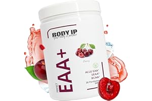 ‎BODY IP BODY IP Perfect EAA Pulver | Cherry | alle essentiellen Aminosäuren | enthält alle EAAs, SEAA & BCAAs | vegan, laktosefrei & nicht bitter | 500g – 20 Portionen | Made in Germany