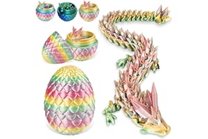 HWJPDMBD 3D gedrucktes Drachenei, Geheimnisvolle Drachen Spielzeug Realistische, drachenei mit drache, 3d drache im ei, für Kinder Erwachsene.für Easter Weihnachtstag Schreibtisch Dekoration (egenbogenfarben)