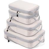 Meowoo Packing Cubes Compression 4 in 1 Set, Expandable Compression Travel Suitcase Organizer Waterproof Travel Bags for Suit