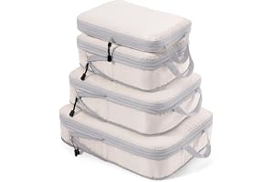 Meowoo 4-Delat Kompressionspackningsset – Compression Packing Cubes – Vattentät Resväskeorganisatör Med Dragkedja (XL, L, 2×M