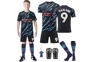 KITIMI Football Kit Kids 2023/24 Home Away Soccer Jerseys Kits, No.9 10 Football Training Set with T-Shirts Shorts and Socks, Boys Girls Soccer Tracksuit Football Fan Gifts for Children
