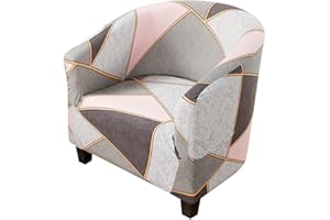 NIBESSER Copripoltrona Elasticizzato Fodera Copripoltrona Chesterfield Copri Poltrona Club Lavabile Antimacchia Copripoltrocina per Camera da Letto Soggiorno Bar Hotel Ufficio(Geometria Rosa)