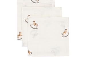 Jollein dregellappar baby – nostalgisk ride – 3-pack – 31 x 31 cm – 100% bomull – muslindukar baby – OEKO-TEX certifierad
