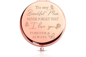 Merclix Gifts for Mum Compact Mirror Mum Gifts Mothers Day Christmas Birthday from Daughter and Son Ideas Mummy Presents from Kids