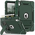 Grifobes Case for iPad 10th Generation 2022(10.9 inch), Heavy Duty Military Grade Shockproof Rugged Protective 10.9" Cover with Built-in Stand/Pencil Holder for i Pad 10 Gen (Alpine Green)