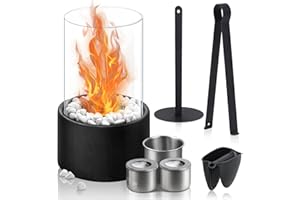 BRIAN & DANY Cheminée Éthanol de Table, 16.2 x 16.2 x 27.1 cm, Noir