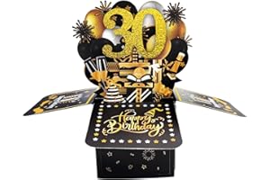 Koboko Kartka urodzinowa 30, kartka 3D, kartka urodzinowa z kopertą, romantyczna kartka podarunkowa, prezent urodzinowy dla mężczyzn i kobiet, na rocznicę