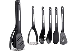 MASTER CLASS Kitchen Craft - Kit de 5 Ustensiles de Cuisine Magnétiques en Silicone, Rangement Facile, 9 x 9 x 30 cm - Noir