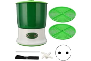 01 02 015 Machine à Germes de Soja, Germoir de Graines Automatique, Machines de Semis à Germination de Grande Capacité, Fabricant Intelligent de Germes de Soja avec Pulvérisateur à 360 Degrés(EU)