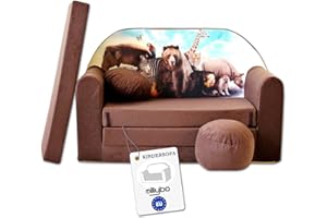 ‎MILLYBO millybo Kindersofa Kinder Couch mit Schlaffunktion ausklappbar 3in1 Kinder Sofa Spielsofa mit Bettfunktion Mädchen Jungen Sitzsack Minisofa Schlafsofa Kinderzimmer Schlafsessel (K8)