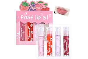 SKYNEST Girls Roll On Lip Gloss Set with Case, 4 Pcs Gloss à lèvres Maquillage brillant pour les lèvres pour enfants et adolescents,Saveurs fruitées,Convient aux enfants,Cadeau de fête,Meilleurs amis
