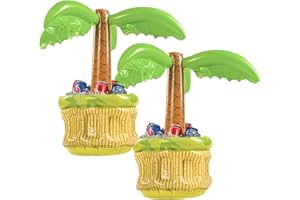 SALADOCY Nevera Hinchable de Palmera, para Cerveza, para llenar con Hielo y Agua, Altura Aprox. 62 cm, Diámetro Aprox, 57 cm, Fiesta en la Playa, Fiesta Temática