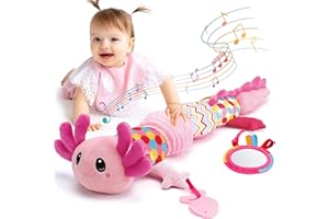 hahaland Giochi Neonato 0 3 6 Mesi - Musicali Peluche per Neonata 0-9 Mese, Tummy Time, Montessori, Giocattoli Sensoriale della Prima Infanzia Peluche Interattivo