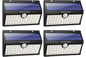 HETP Solarlampe für Außen, [4 Stück] 78 LED Solarleuchte Außen 180° Superhelle Solarleuchte mit Bewegungsmelder Sicherheitswandleuchte 3 Modi wasserdichte Wandleuchte Garten
