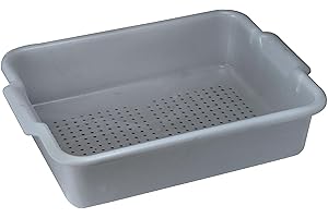 Winco PLP-5G Bus Box, 20.08"L x 14.96"W x 4.72"H, gray