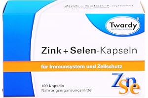 TWARDY APOTHEKENEXKLUSIV Astrid Twardy Zink + Selen-Kapseln 100 Stück, Nahrungsergänzungsmittel für Immunsystem und Zellschutz, glutenfrei, laktosefrei, essenzielle Spurenelemente