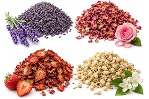 Luftfräschare för doftande torkade blommor - dekorativ aromatisk potpourri för skåp, lådor och hem - doften lavendel, ros, jordgubbe och jasmin - tillverkad i Spanien