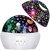 Moredig Lampada Proiettore Bambini, Lampada Bambini Notturna Proiettore per Regali Ruotabile Luce Notturna Bambini con 4 Colo