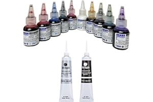 SÜDOR Glasmalfarben-Set. Schnelltrocknend Glasmalerei-Set. Vitrail. Geeignet zur dekorativen Gestaltung. Glass Paint Stained Glass (10 Farben x 25 ml & Konturenfarben (2 x 20ml))