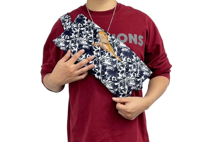 Tocwick Adjustable Bearded Dragon Carrier Leopard Gecko Sling Bag for Lizards Chameleons Hamster and Small Animal Reptile Pets Outdoor Travel Supplies
