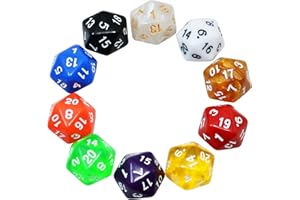 SmartDealsPro - Dé polyhédrique couleur aléatoire D20 DND RPG MTG lot X10