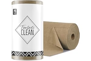 ‎FANTASTICLEAN Fantasticlean Mikrofaser Reinigungstücher, 75 Stück pro Rolle Abreißbare Putztücher, Wiederverwendbare Fusselfreie Lappen für Auto, Küche und Haus 30x30cm-Braun