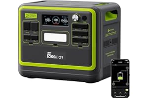 FOSSiBOT F2400 Estacion de Energia Portatil, Batería LiFePO4 2048 Wh, 3 Tomas de CA Para un Total de 2400W de Potencia (4800W de Pico), Generador Solar Portatil para Camping, Viajes