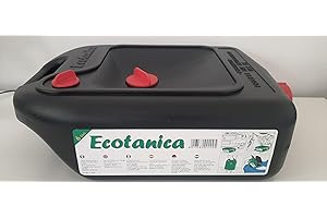 Nuova C.Plastica S.r.l. - Ecotanica Smart 6LT tanica per lo svuotamento e il contenimento dell’olio minerale esausto da motori di autoveicoli e moto, nera con accessori rossi.