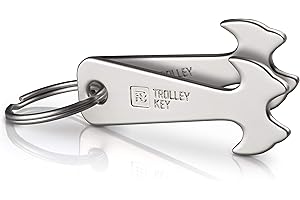 FABACH Trolley Key Clé de chariot de supermarché – Remplace le jeton de chariot – Porte-clés en métal pour organisation des clés et porte-clés – Ne reste pas bloqué dans le chariot