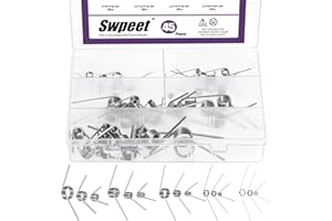 Swpeet 45Pcs 15 Sizes 45/90/120 Degree Stainless Steel Torsional Springs Assortment Kit, Mechanical Small Torsion Spring for Home Repair Woodworking DIY Project