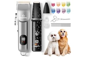 FuzzyFix Tosatrice per Cani 3 in 1 Professionale per Cani con Pelo Folto,Rasoio per Cani Pelo Lungo Tosatrice per Cani,Ricaricabile e Silenziosa, con Custodia,Nero