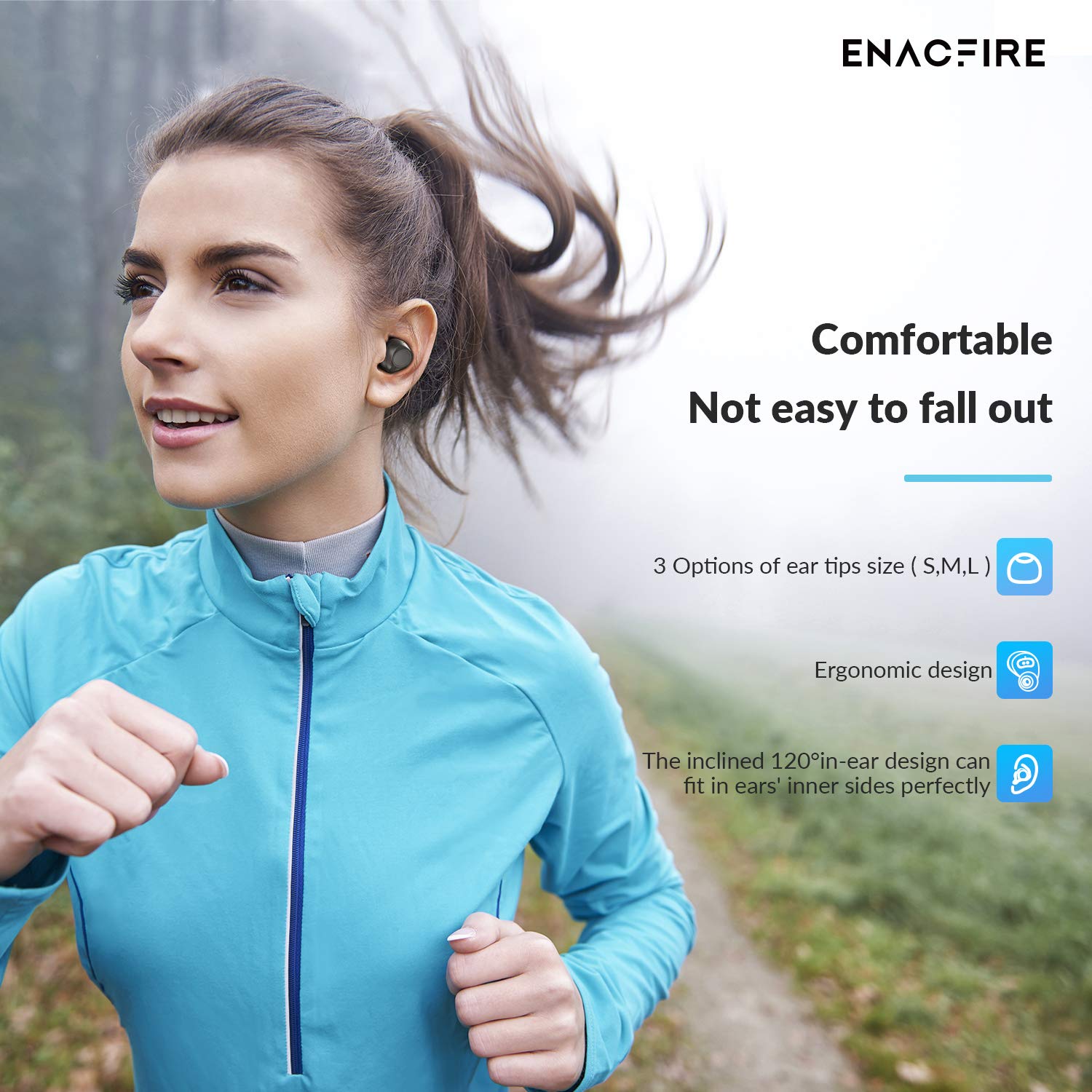 ENACFIRE Wireless Headphones, Future Bluetooth Headphones 18H Playtime Deep Bass Stereo Sound 15 