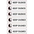NS INVENTIVENESS - Keep Silence Safety Sign PVC Sticker Pack of 6 (Rectangle, 12 inch X 3 inch)