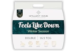 Opulent Home 16.5 Tog Winter Striped Duvet, Premium Ultra-Warm Anti Allergy Quilt Bedding Comforter, Ideal for Cold Weather, Double (200 cm x 200 cm)