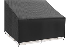 ZOALXZNT Palettensofa Abdeckung Wasserdicht，Schutzhülle für Palettenbank mit Kordelzug und Verstellbare Schnallen,Abdeckhauben für Paletten Sofa 420D Oxford-Stoff (128 * 85 * 40/80cm,Schwarz)
