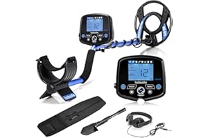 Hazlewolke 30CM Metal Detector Professionale Leggero, con Bobina e Cuffie Impermeabili da 28CM, 4 Modalità, 3 Toni, Funzione Pinpoint, Rilevatore Oro con Retroilluminazione-MD870