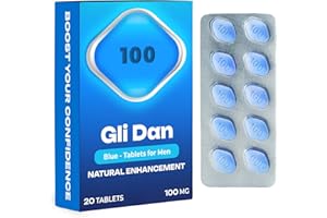 GliDan - 20 Blue Tablets for Men | 100MG Natural Energy Support | Korean Ginseng Blend for Stamina & Vitality | Herbal Power for Physical Performance & Active Lifestyles