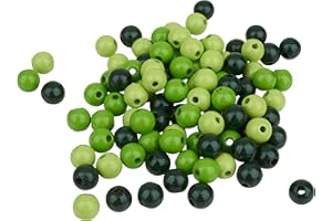 KNORR PRANDELL KnorrPrandell Gütermann 6028420 - Perle in Legno, 8mm, Confezione da 85, Colore: Verde Mais Misto