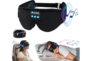 Joythink Sleep Headphones Sleep Mask Eye Mask 3D Deep Bluetooth for Sleeping Blackout Washable Music Eye Cover with Speaker Microphones Black