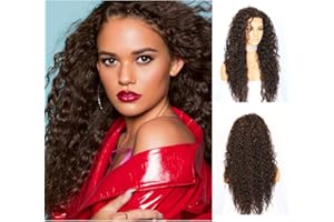 Sapphirewigs Curly Lace Front Wig Highlight Brown Synthetic Wigs for Women 13x3 Daily Wear Party Christmas Halloween Heat Resistant 26 inch
