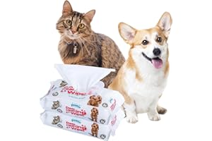 PAWISE Grooming Wipes for Dogs 140 Units Deodorizing & Hypoallergenic Cleaning Wipes for Dogs & Cats (Pack of 2) All Natural Pet Wipes