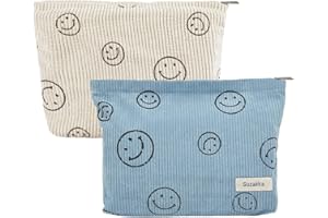 NOKDAL 2 Piezas Neceser Pequeño Mujer Maquillaje Bolso Neceser Viaje Pequeño Bolso Neceser Bolsa de Cosméticos Impermeable Organizadora de Maquillaje Mini Neceser para Bolso para Mujeres y niñas-Blanco+Azul