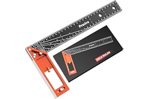 PRECIVA Anschlagwinkel, Präziser Universal Kombiwinkel aus Metall mit Linealanschlag zum präzisen Anreißen & Zeichnen mit Multiwinkel Anschlaglineal Winkelmesser Hochwertiges Profi Messwerkzeug