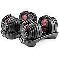 Coolbaby Selecttech 552 - Two Adjustable Dumbbells Black, Red, Grey. Version 2, Medium Black