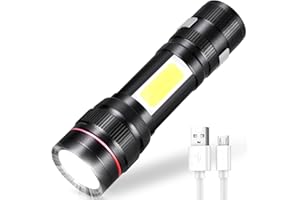 flintronic Torcia LED Ricaricabile, COB piccola Torcia Tascabile a LED, Super Luminosa 800lm Torcia Tattica, IPX6 Impermeabil