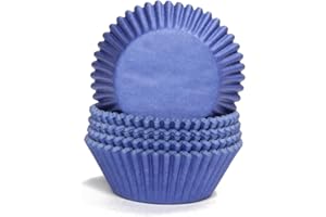 Miss Bakery's House® Moules à muffin en papier - standard - Ø 50 mm x 30 mm - bleu foncé - 75 pièces - à faire cuire ensemble au four - muffins et cupcakes