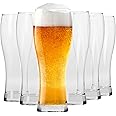 Krosno Tall Craft Beer Pint Glasses | Set of 6 | 500 ML | Chill Collection | Guinness Glass Drinking Glasses Cocktail Glasses | Perfect for Home, Bar and Kitchen | Dishwasher Safe Glass Cups