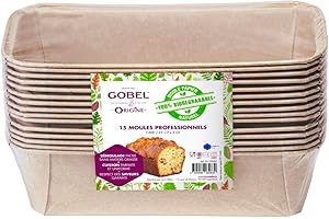 Gobel – Confezione di 15 stampi professionali per torta, stampi usa e getta in carta naturale 100% biodegradabile, adatti a forno, frigorifero, congelatore, facile da rimuovere