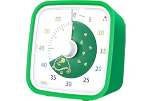 Yunbaoit Temporizador Visual de Disco de Dinosaurio con Funda Protectora, Temporizador de Cuenta Regresiva de 60 Minutos para niños y Adultos(Dinosaurios Verdes)