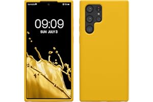 kwmobile Etui kompatybilne z Samsung Galaxy S22 Ultra – silikonowe etui na telefon z TPU z miękkim wykończeniem – promienny żółty